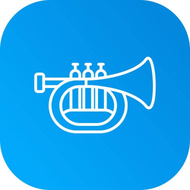 müzikal korna simgesi soyut arkaplanda izole