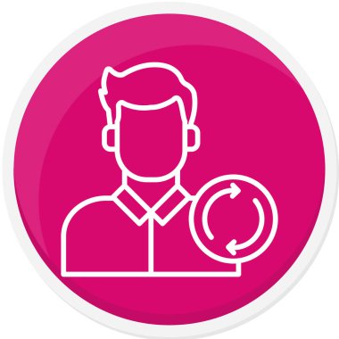 Yuvarlak daire simgesine sahip insanın vektör illüstrasyonu