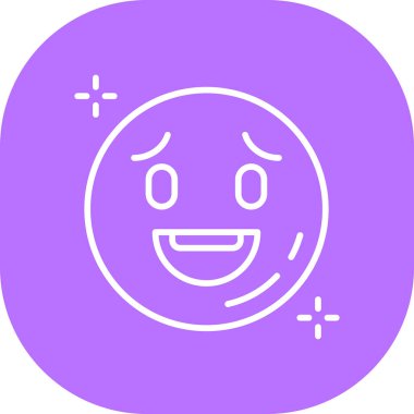 Gözleri kapalı mutlu emoji, vektör illüstrasyonu