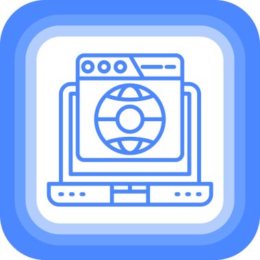 - İnternet. Web simgesi basit illüstrasyon