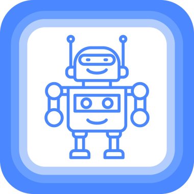 Moda Biçimli Robot Simgesi İzole Arkaplan