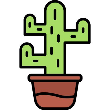Kaktüs. Web simgesi basit illüstrasyon