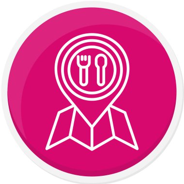 white line chef hat icon isolated with long shadow. cooking symbol. cooks hat. red hexagon button. vector illustration