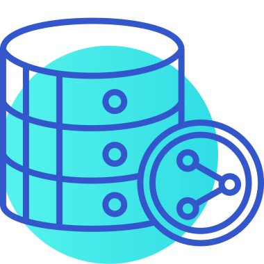 veritabanı sunucu simgesi. özet depolama veritabanı vektör rengi düz izole