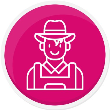 Çiftçi. Web simgesi basit illüstrasyon