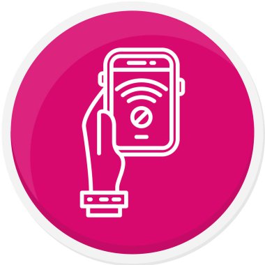 Modern b 'nin vektör illüstrasyonu kablosuz ikonundan yoksun