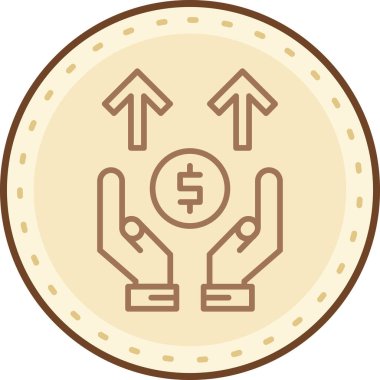 Dolar. Web simgesi vektör illüstrasyonu