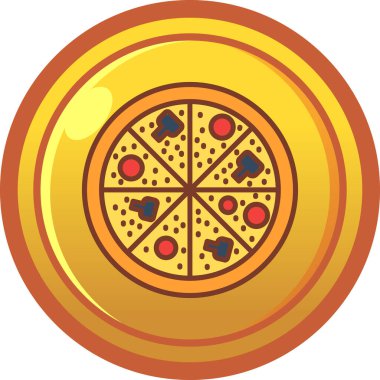 Pizzanın vektör çizimi