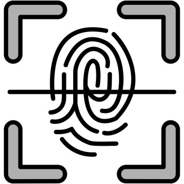 parmak izi ikonu vektör illüstrasyonu