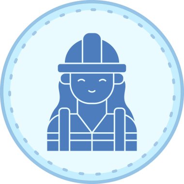 kadın işçi simgesi vektör illüstrasyonu