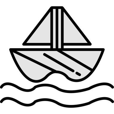 tekne ikonu vektör illüstrasyonu