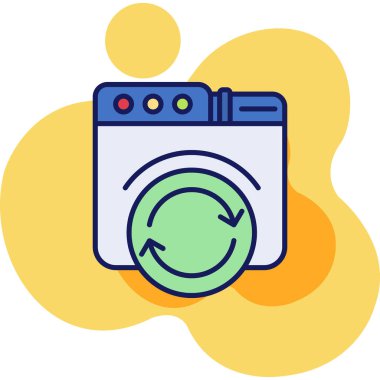 Çamaşırhane makine vektör simgesi