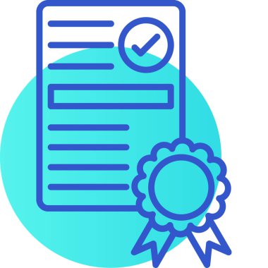 Sertifika simgesi tasarımı, vektör illüstrasyonu