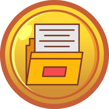 Belge simgesine sahip dizin, basit vektör illüstrasyonu