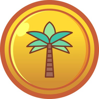 Palmiye ağacı web simgesi, basit vektör illüstrasyonu