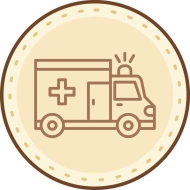 Ambulans. Web simgesi basit illüstrasyon