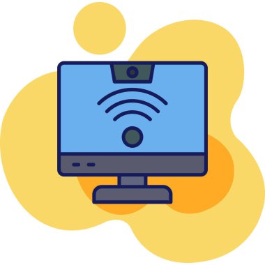 Kablosuz. Web simgesi basit illüstrasyon