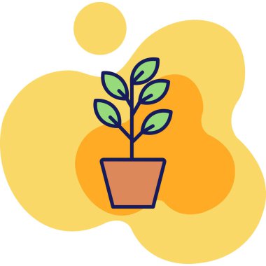 Bitki. Web simgesi basit illüstrasyon