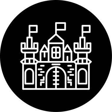 Bir bina simgesinin vektör illüstrasyonu