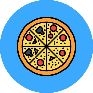 pizza. Web simgesi basit illüstrasyon