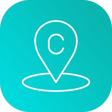 eşsiz konum vektör çizgisi simgesi