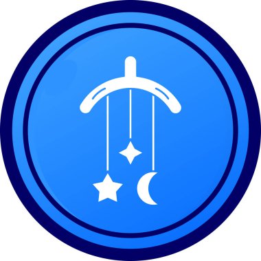 Ay ve yıldızlar. Web simgesi basit illüstrasyon