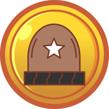 Yıldız ikonlu rozet. vektör illüstrasyonu