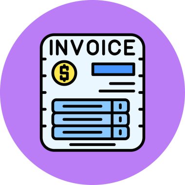 Fatura simgesi, vektör illüstrasyonu