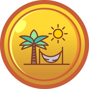 Yaz vektör simgesi. beyaz arkaplan palmiyesinde izole edilmiş çizgi film vektör simgesi.