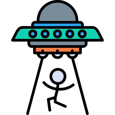 Uzay Ufo simge vektör çizim