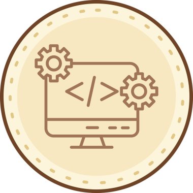 Kodlama geliştirme simgesi vektör illüstrasyonu