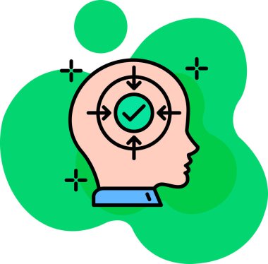 baş düşünme fikri simgesi - özet biçimi