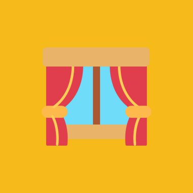 perde simgesi vektör işareti. Beyaz arkaplanda izole edilmiş sembol