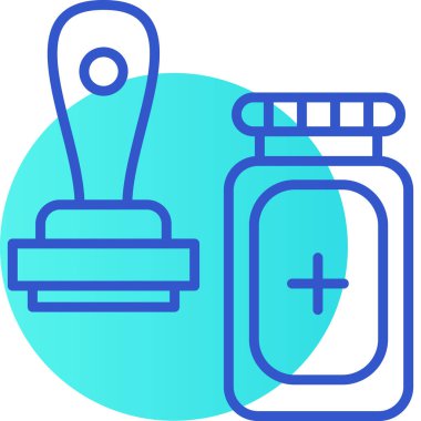 İlaç şişesi. Basit resimleme