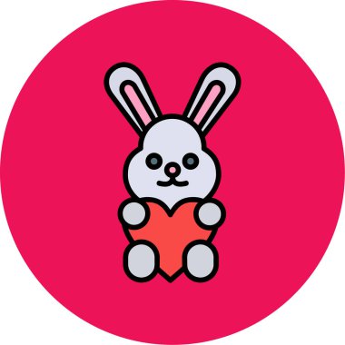 Tavşan çizgi film ikonunun vektör çizimi