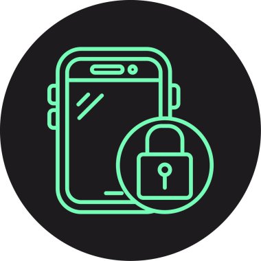 vektör illüstrasyonu, kilit simgesi olan akıllı telefon