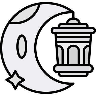 Hilal ay simgesi, ramazan konsepti, vektör illüstrasyonu