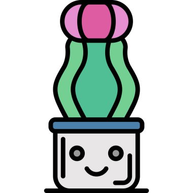 Bir karikatür çiçek simgesinin vektör çizimi