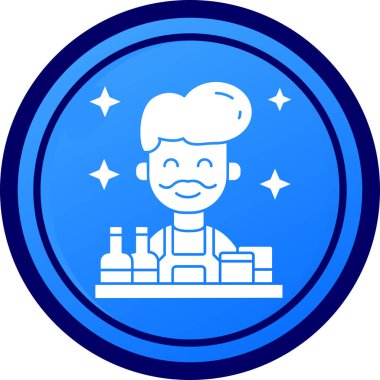 Bira şişesi ikon vektör illüstrasyonlu adam