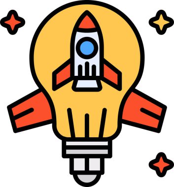 Başlangıç roket simgesini doldurulmuş - ana hatlar biçiminde başlat