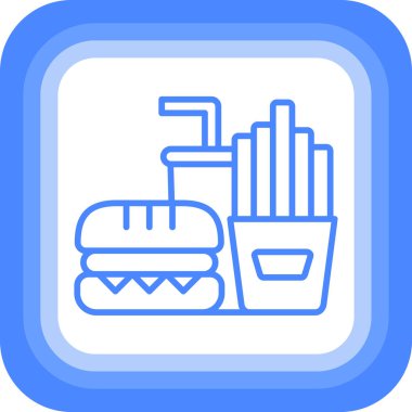 Hamburger. Web simgesi basit illüstrasyon