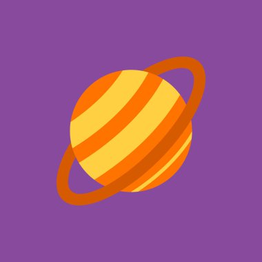 Uydusu olan bir gezegenin vektör çizimi.