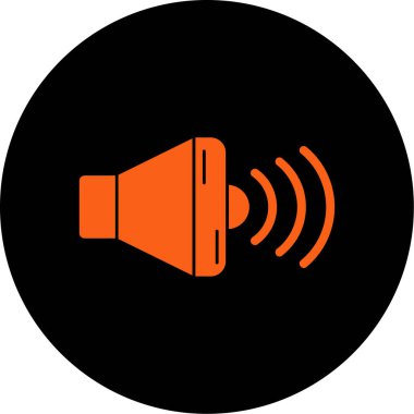 Hoparlör simgesi soyut arka grubunda izole edildi