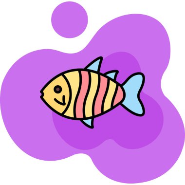 balık simgesi vektör illüstrasyonu