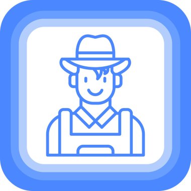 Çiftçi erkek ikonu - taslak biçimi