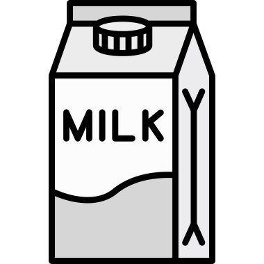 süt simgesi, vektör illüstrasyonu