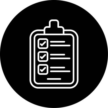 Kontrol listesi simgesi vektör illüstrasyonu