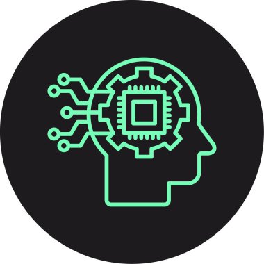 Beyin vektör simgesi modern basit illüstrasyon