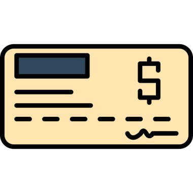 Kredi kartı simgesi renk ana hatları vektörü