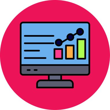 analitik grafik simgesi, vektör illüstrasyonu